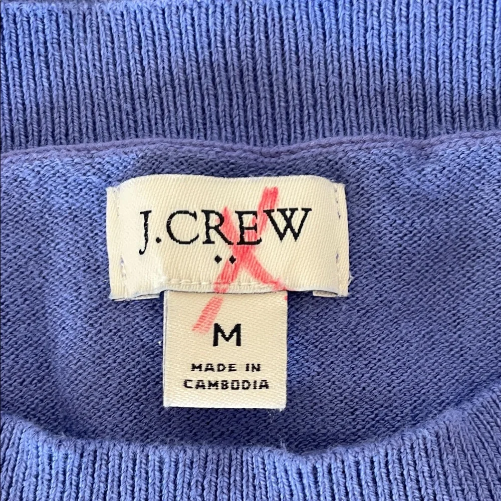 J. CREW Women's Blue Crew Neck Short Sleeve Pullover Sweater M